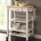 Kitchen Carts on Wheels White Coaster with Butcher Block Top