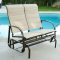 Retro Metal Patio Furniture Padded Sling Outdoor Glider