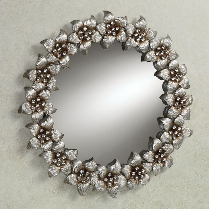 Blooming Jewels Wall Mirror Silver Homes Furniture Ideas