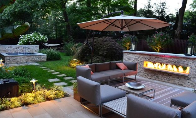 Beautiful and Warm Backyard with Fireplace