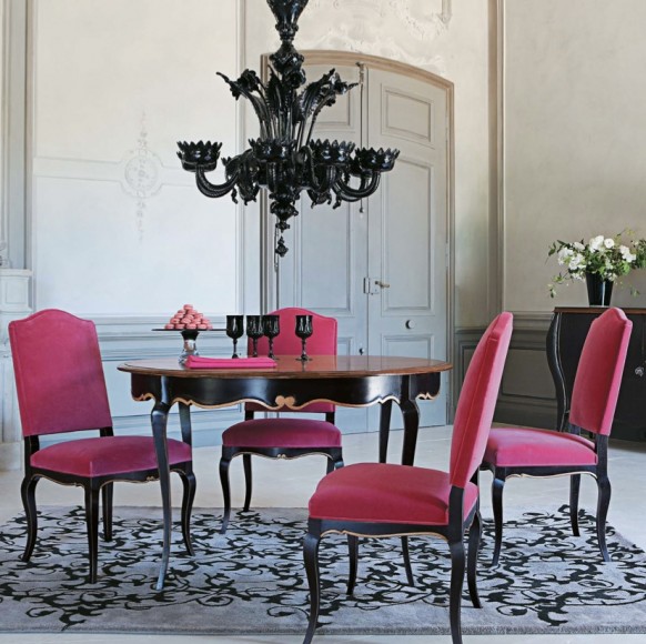 Modern Glam Fuchia Chairs Dining Room