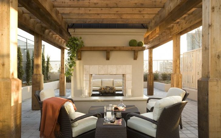 Modern Outdoor Furniture with Fireplace