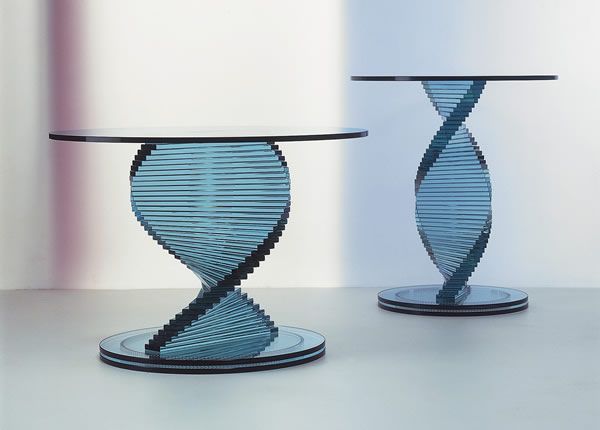 Spiral Glass Round Coffee Tables From Tunelli