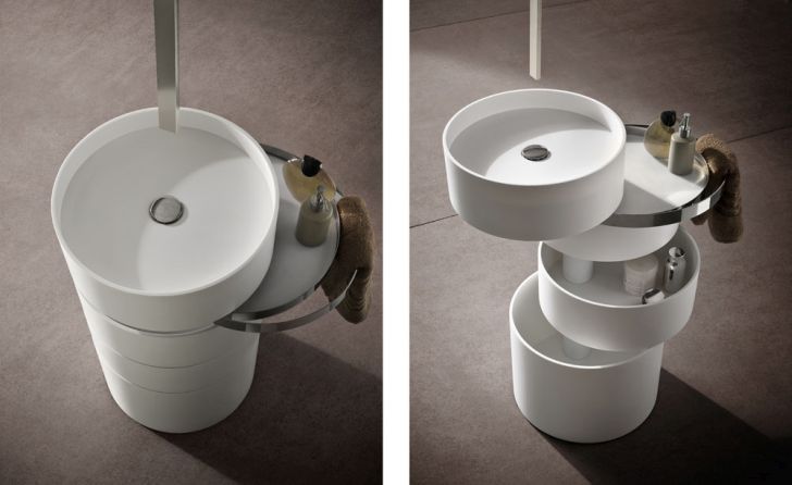 Orbit Sink with Corian Rings Shape by Alessandro Isola
