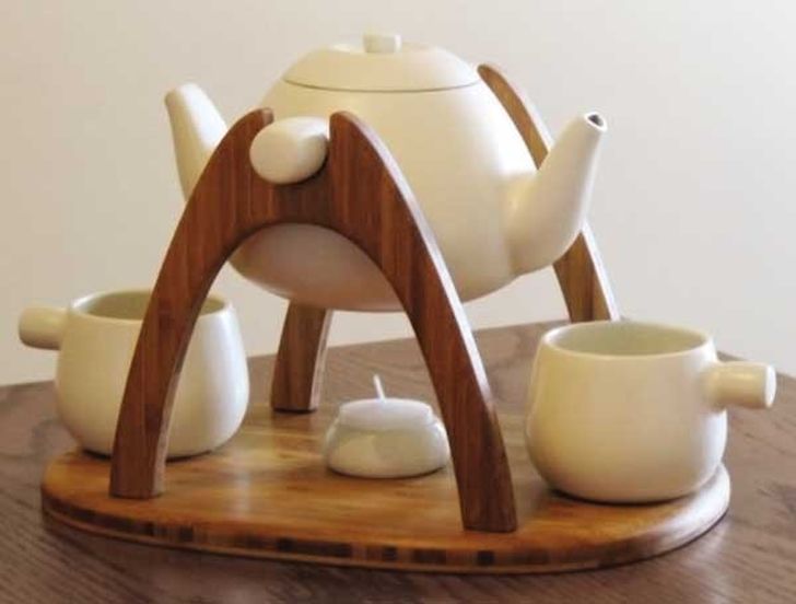 Beautiful Wooden Tea Set Tea for Two Homes Furniture Ideas
