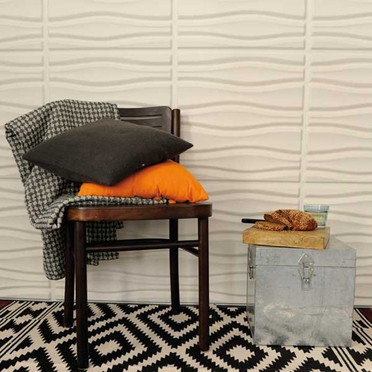 3d Decorative Wall Panels 3d Sands Wall Panels with Dark Wooden Chair and Silver Savety Box