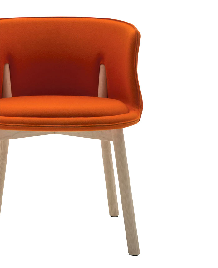 Milan Design Week Comfortable Chair with Wooden Frame in Milan Design Week