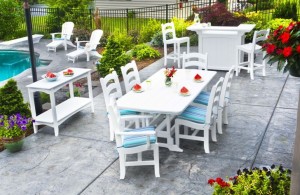 Polywood Patio Furniture-White Polywood Outdoor Table Set