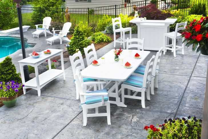 Polywood Patio Furniture-White Polywood Outdoor Table Set
