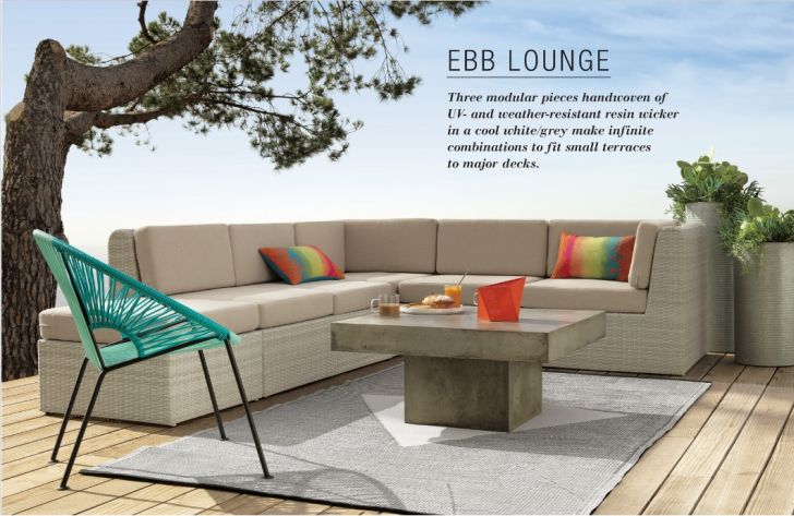 CB2 Outdoor Furniture EBB Lounge L-Shapes Sofa