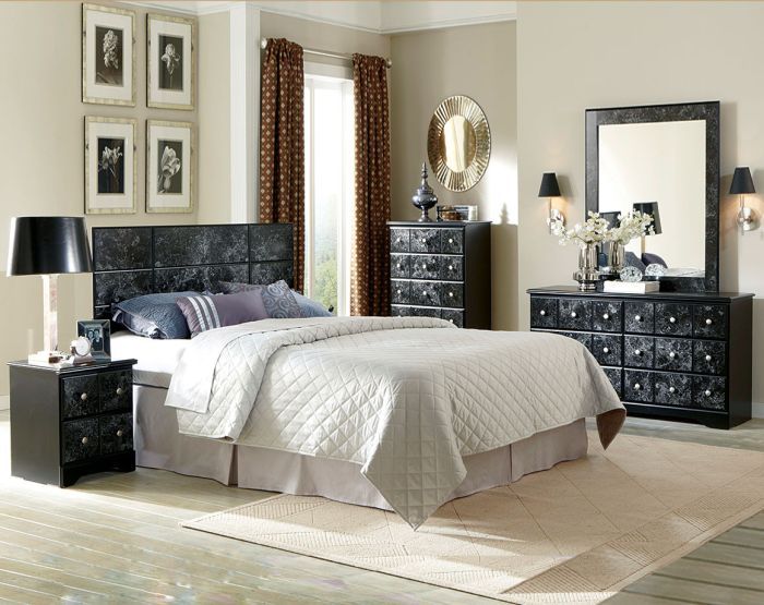 Furniture Stores in Lexington KY Elegance Black and White Marble Bedroom Suite by American Freight Furniture