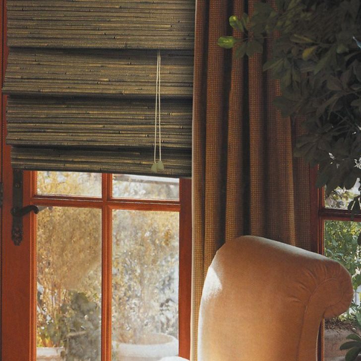 Bamboo Roman Shades TahitiGreen Tea For Sliding Glass Doors Lowes