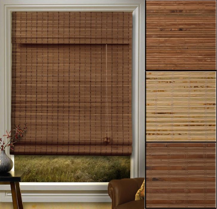 Bamboo Roman Shades With Blackout Liner Ideas Photograph From Walmart