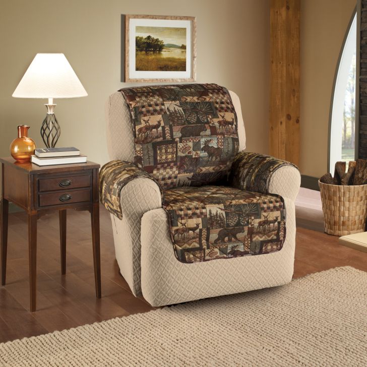 Sure Fit Couch Covers Elegant Textile Dolutions Lodge Protector Recliner Wing Slipcover In Living Room