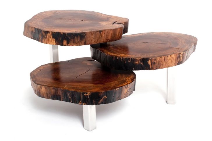 Hollow Tree Trunk Spring House Coffee Tables with Natural Driftwood Wood Table and Reclaimed Wood Art