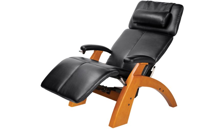 Zero Gravity Chair Costco Zero Gravity Indoor Recliner in Black Leather with Brown Wooden Frame