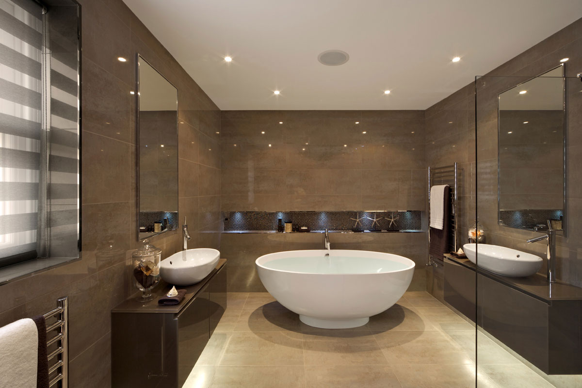 contemporary renovated bathroom style with modern quality furniture and interior decors