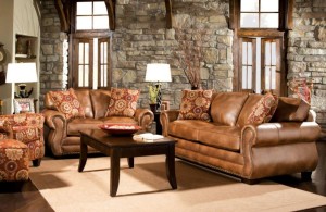 country living room ideas with light brown leather sofa and stone wall rustic dark brown leather sofas: great investment for warm and welcoming living rooms