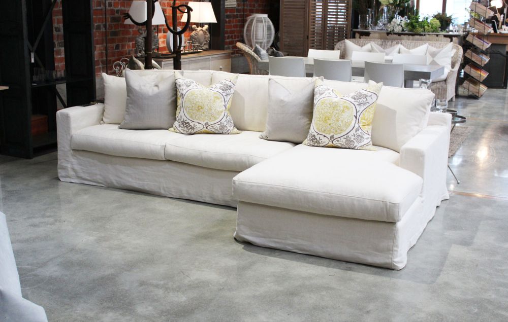 duo linen slipcovered chaise sofa slip covered sofas - offers design for easy to clean style