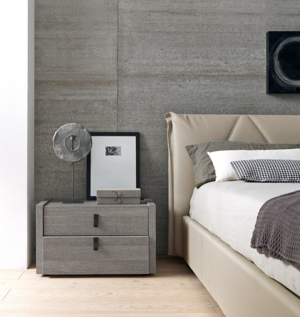 Square Shaped Small Side Tables for Bedroom in Gray Color