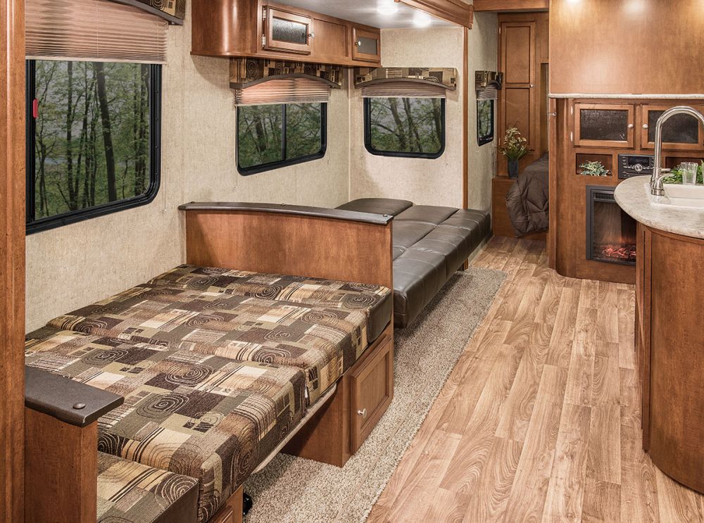 travel trailer dinette with sofa down comfy rv sleeper sofa allows you to enjoy more relaxing and entertaining travel