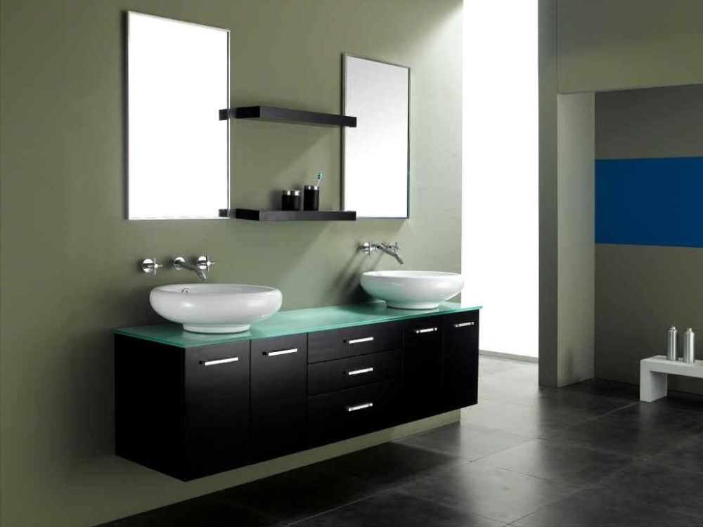 wall mount vanity sink with glass top and two bowl sinks plus metal faucet amazing sink design for small bathroom