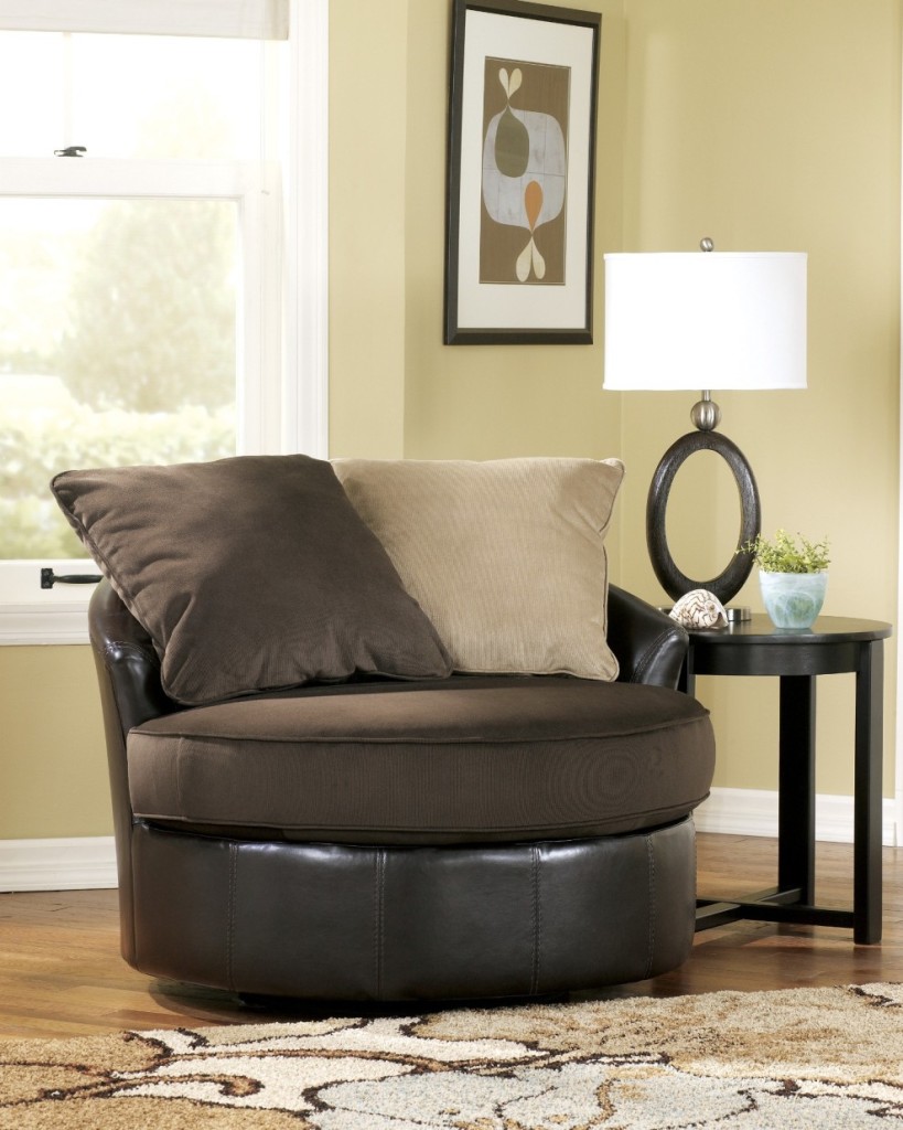 Round Swivel Chairs for Living Room With Backrest