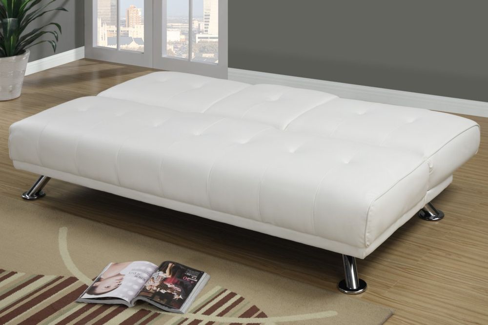 square white leather sofa beds with acrylic frame and tainless steel bases using modern twin size sofa bed ideas for surprising creative space