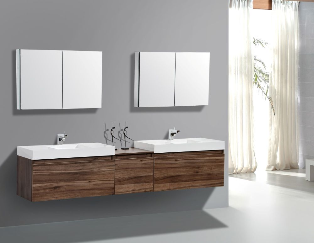 wall mounted double sink bathroom vanity with white porcelain countertop and rectangular mirrors above it wall mounted bathroom sink for better bathroom design