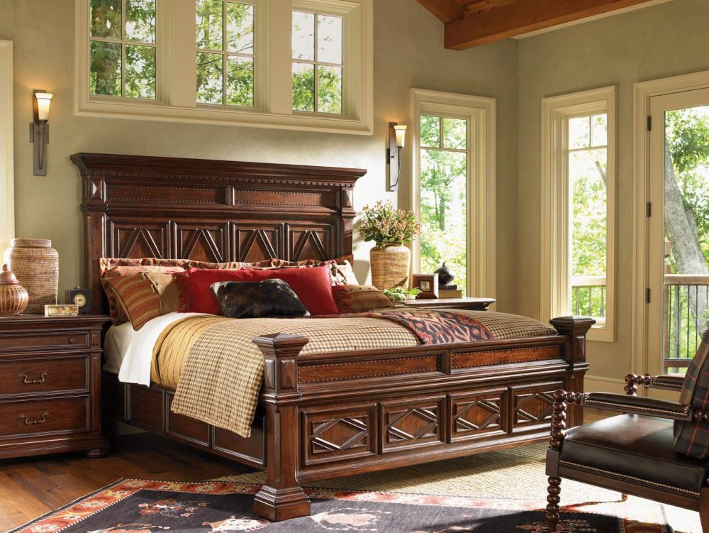 elegant lexington bedroom furniture sets in dark brown finish with multiple windows as natural lights entrancing lexington furniture set for bedroom design