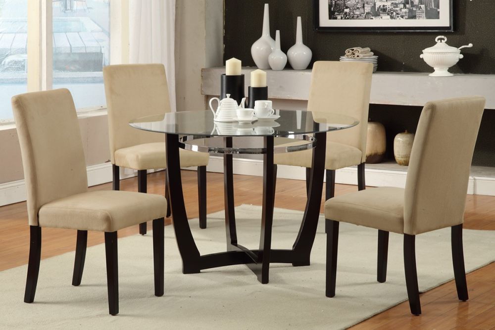 simple round glass and wood dining table and chairs with x frame beautiful wood and glass dining table
