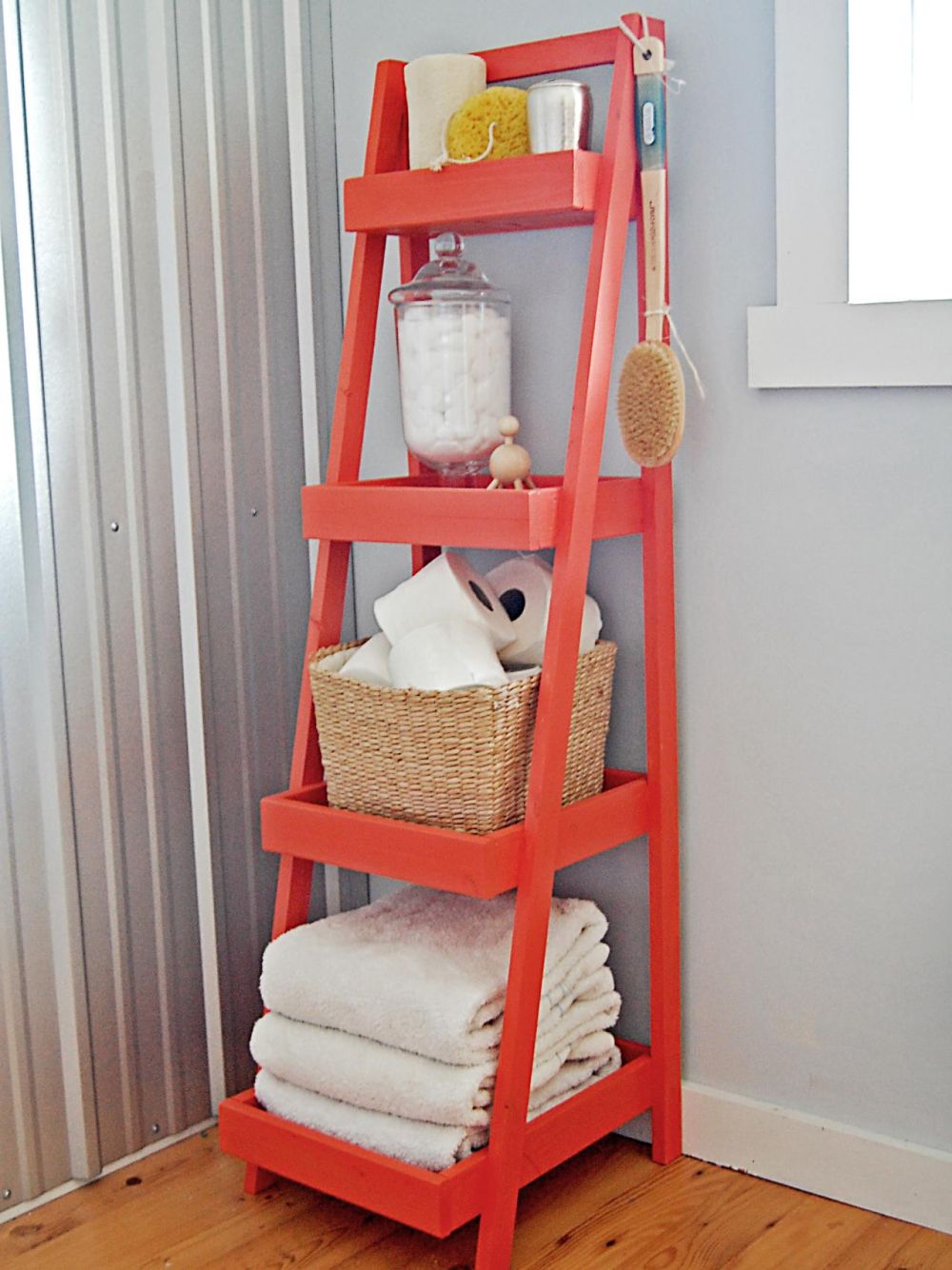 ladder storage tower for bathroom in scandinavian style bathroom storage tower – from accessible to space saver
