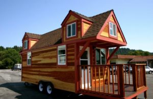 redwood tinyhouse molecule-tiny-homes-view-from-kitchen redwood tinyhouse with wheel living in small homes by molecule tiny homes