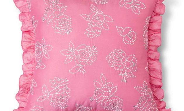French Knot Rose Pillow Pink Simply Shabby Chic