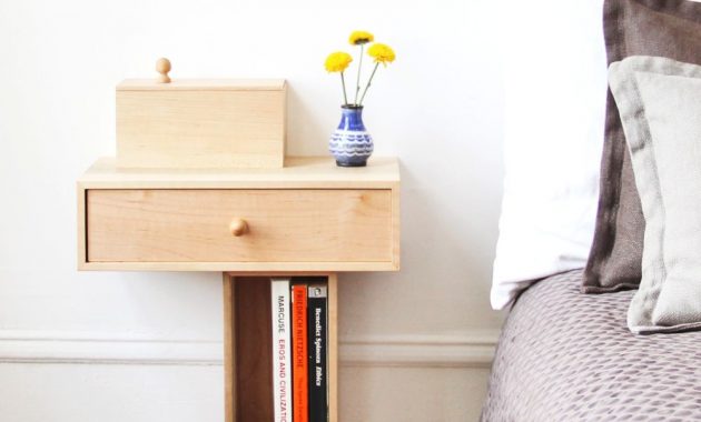 Small Wooden Bedside Table with Storage