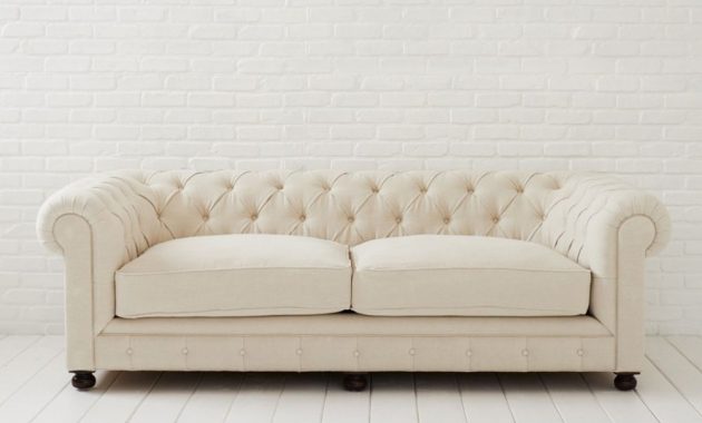 Chesterfield Sofa in Thick Linen Natural