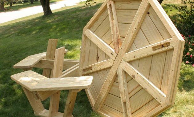 Round Wooden Folding Picnic Table