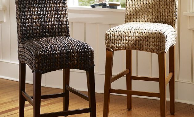 Armless  Seagrass Bar Stools with Back