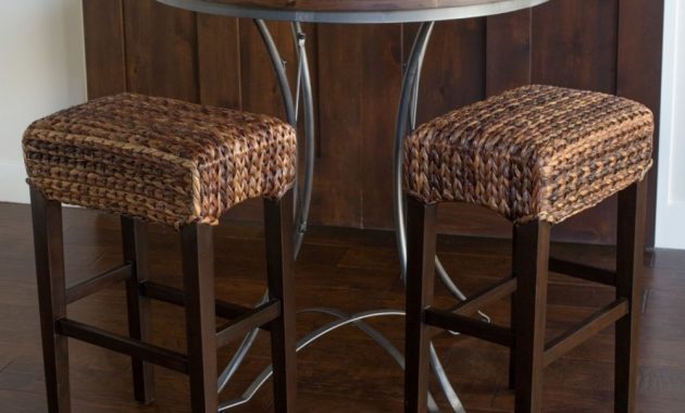 Seagrass Bar Stools with Wooden Legs