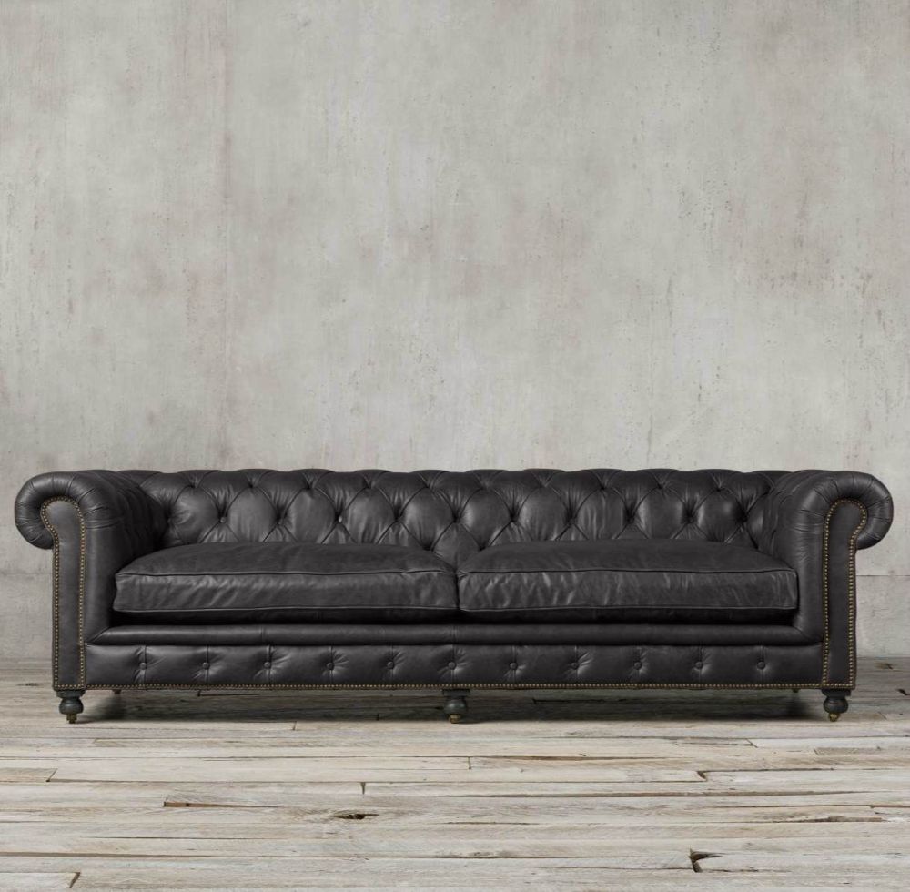 dark button tufted leather sofa by Kensington the great seating debate about sofa versus couch: which one is better