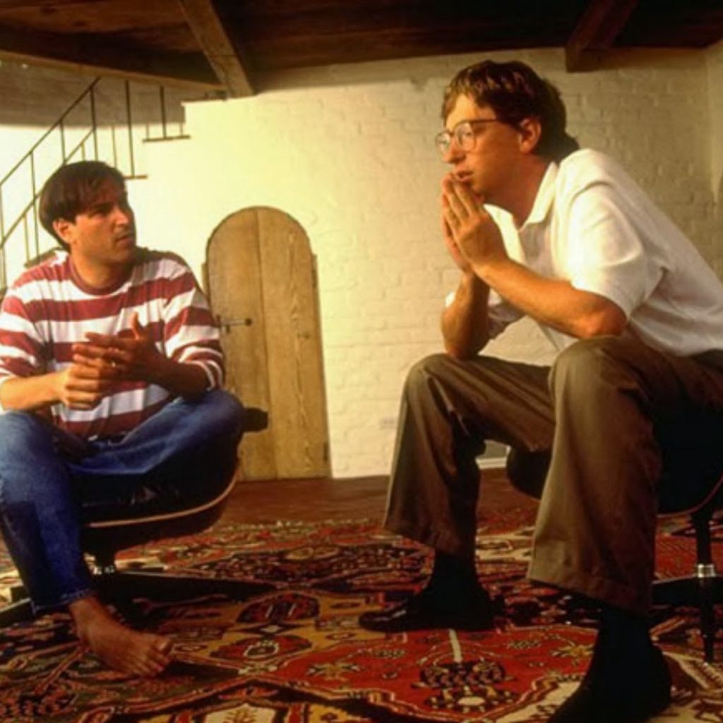 Steve Job and Bill Gates with the Eames Lounge Chair