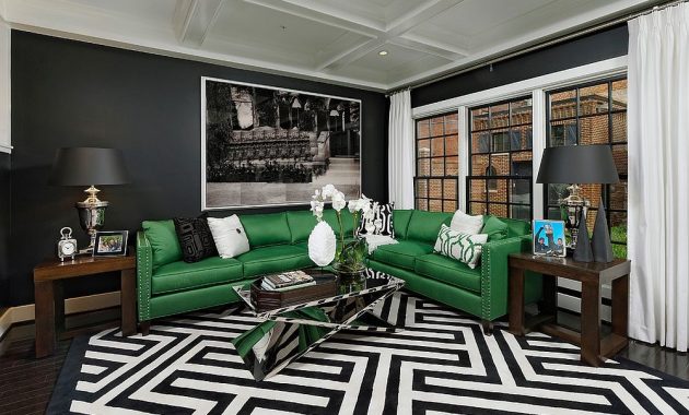 Bold Green Couch for Contemporary Living Rooms