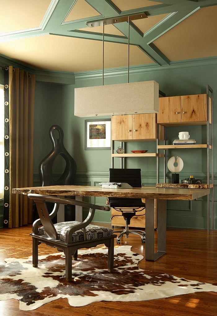 cool home office with shelving and brilliant desk natural enchantment - celebrating the charm of live-edge decoration with 25 home offices