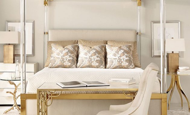 Gold Bedside Table for Contemporary Bedroom Design