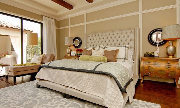 Gold Nightstand in Cozy Bedroom Design