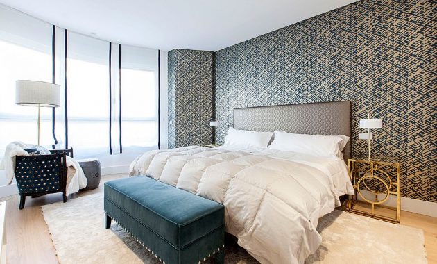 Gold Slim Nighstand for Eclectic Bedroom Design