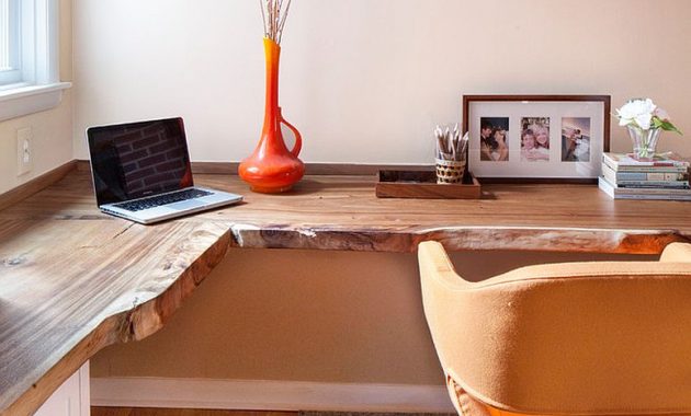 Live Edge Desk Home Office with Multiple Workstations