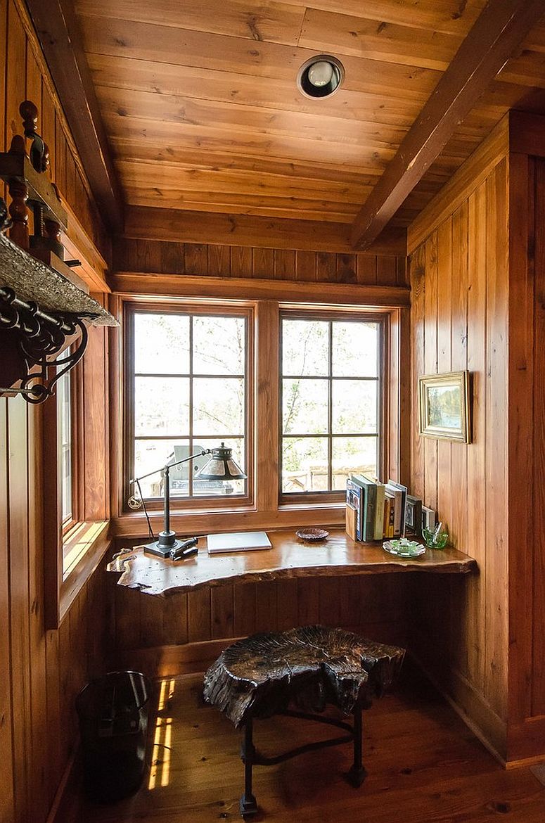 rustic home office design with live edge work desk and chair natural enchantment - celebrating the charm of live-edge decoration with 25 home offices