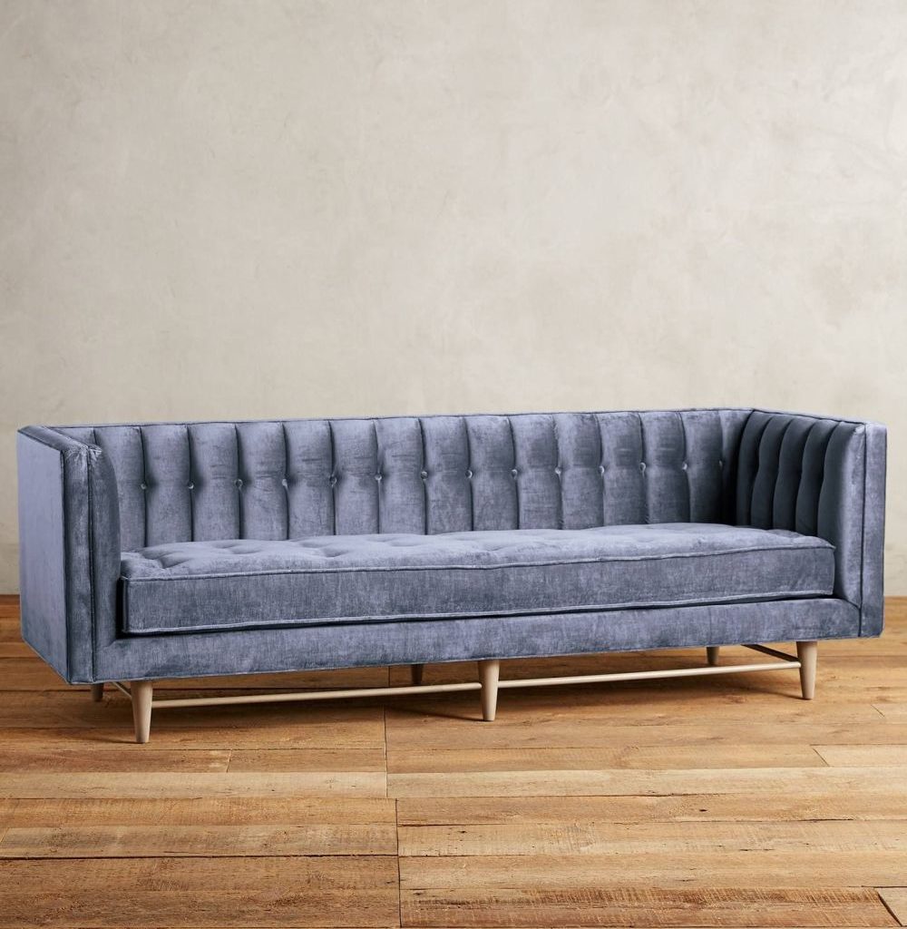 Velvet Sofa for Beautiful Wood Flooring