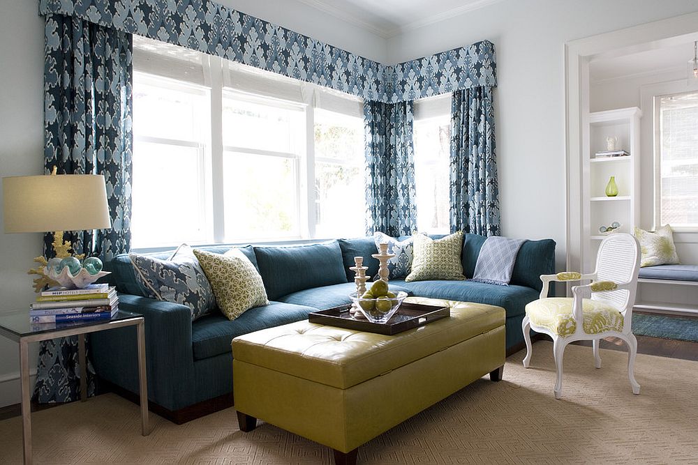 yellow and blue combination in family room vibrant mode: 25 colorful sofas to refresh your living room